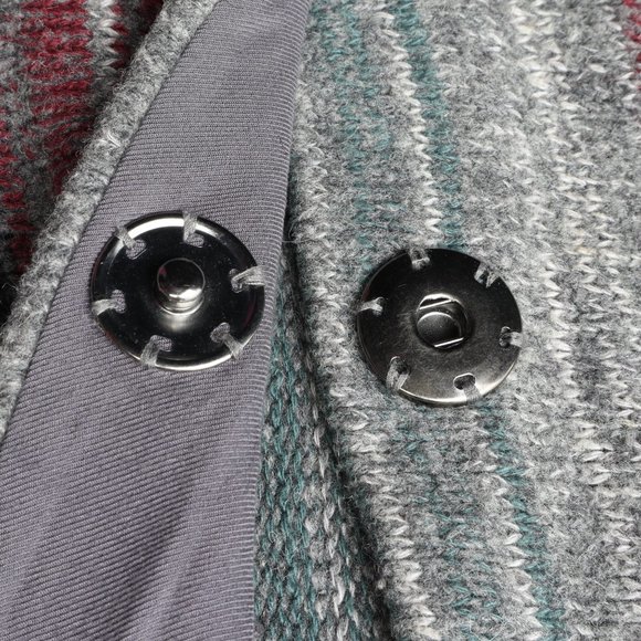 Free People β’ Fringe Boho WOOL Blend Poncho Sweater Duster Wrap Coat M-L - Picture 6 of 12